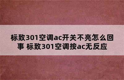 标致301空调ac开关不亮怎么回事 标致301空调按ac无反应